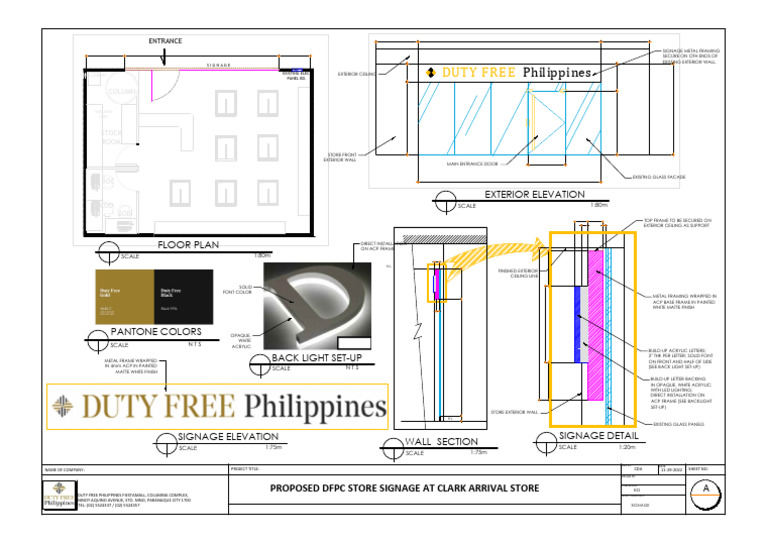 Signage Drawing - Details | PDF | Buildings And Structures | Components