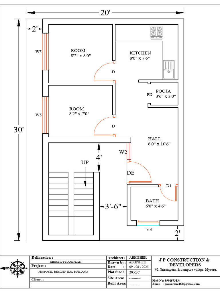 Ground Floor Plan for Residential Building | PDF