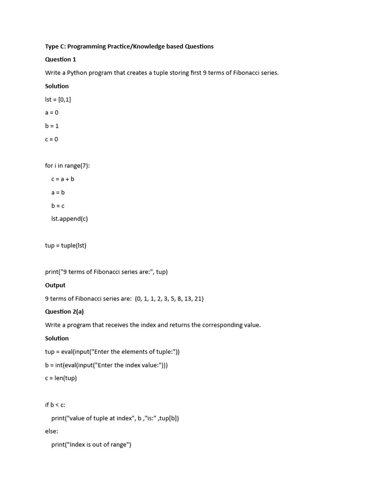 Type c(Tuple) | PDF | Computer Programming | Software Engineering