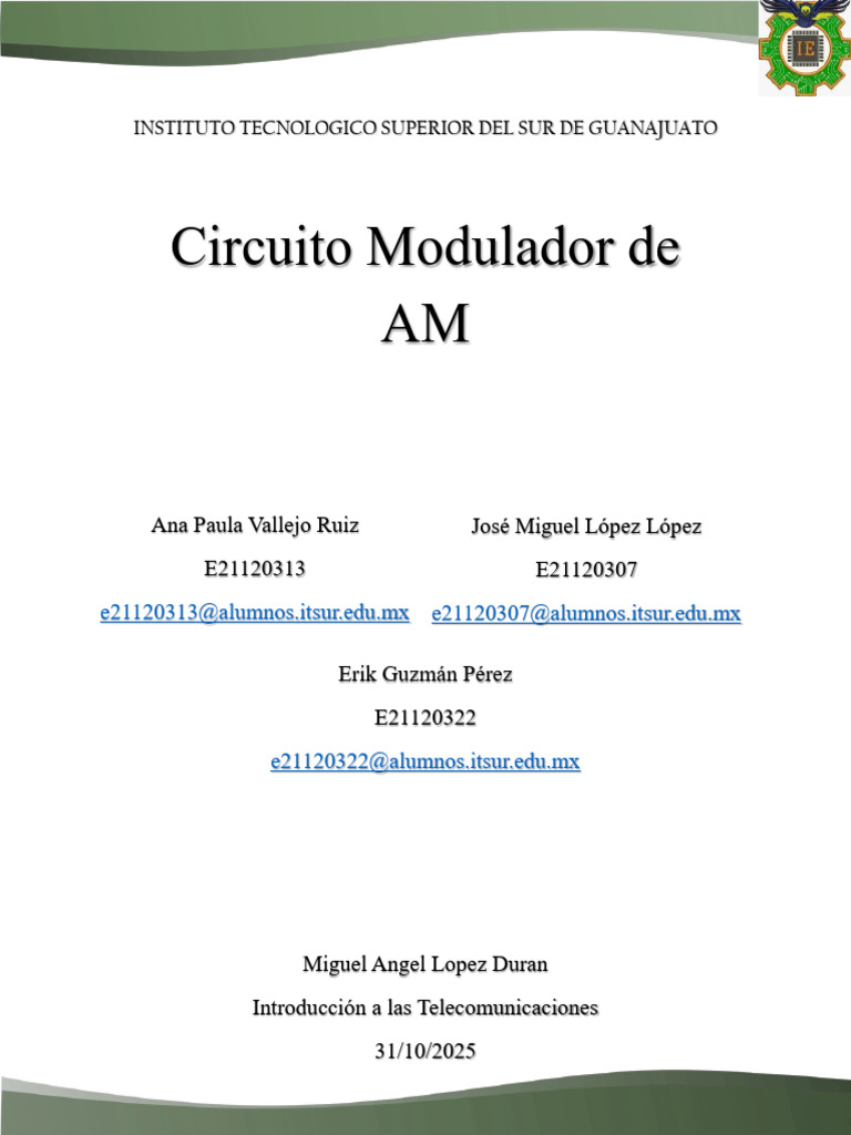 Circuito Modulador de Amplitud (AM) | PDF | Amplificador | Amplitud