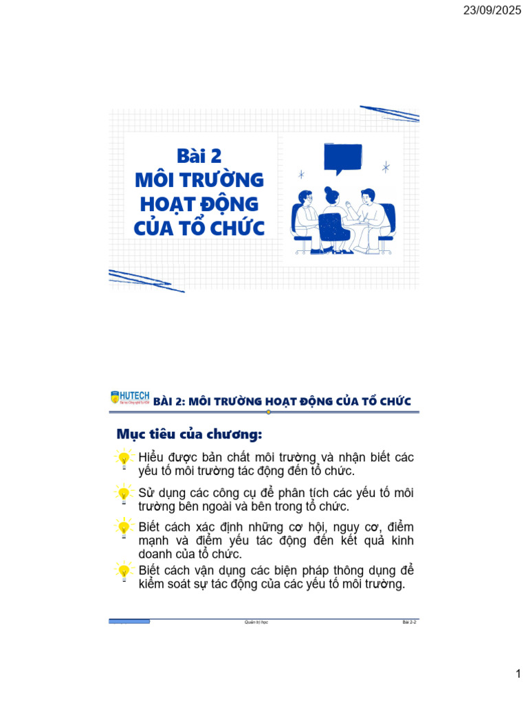 MAN116 - 2 - Môi Trư NG Ho T Đ NG C A T CH C | PDF