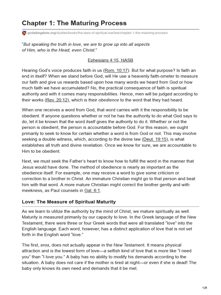 Spiritual Maturity and Agape Love | PDF | Jesus | Justification (Theology)