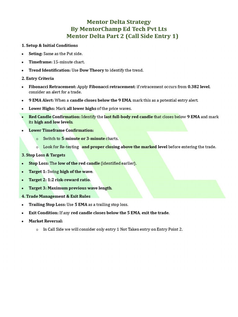Mentor Delta Strategy Call Side | PDF