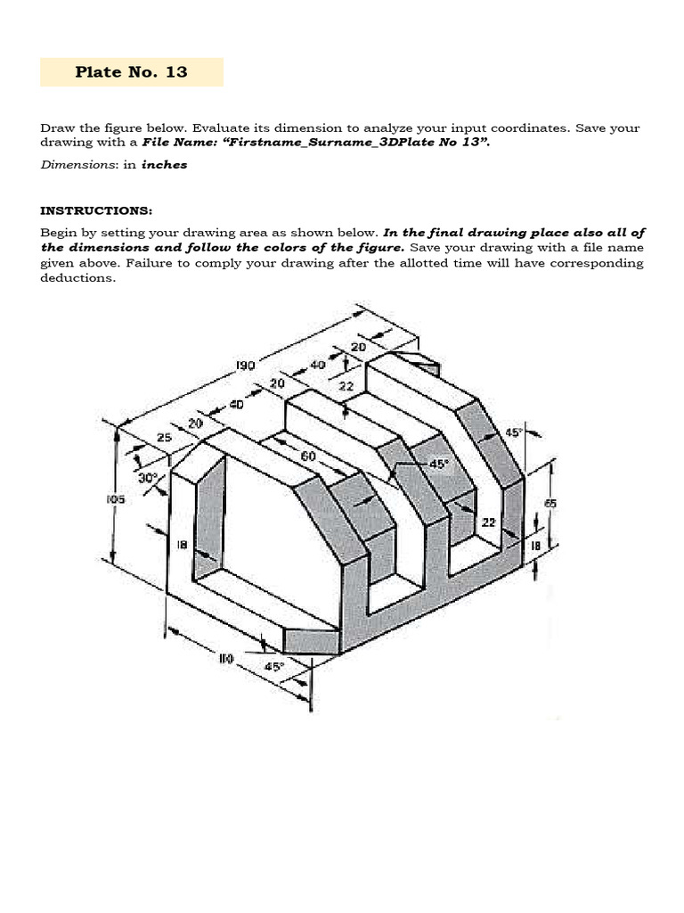 3D Plate Drawing Instructions | PDF