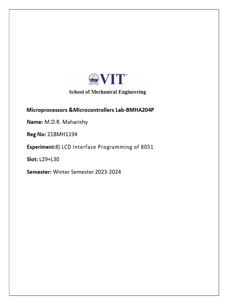 21bmh1194 Mpmc Exp-8 | PDF | Computer Science | Office Equipment