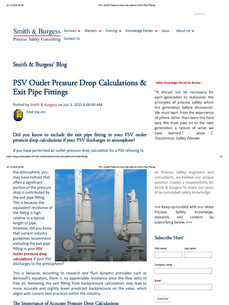 PSV Outlet Pressure Drop Insights | PDF | Pressure | Friction
