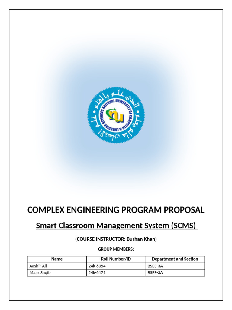 Smart Classroom Management System Proposal | PDF | Databases | Classroom