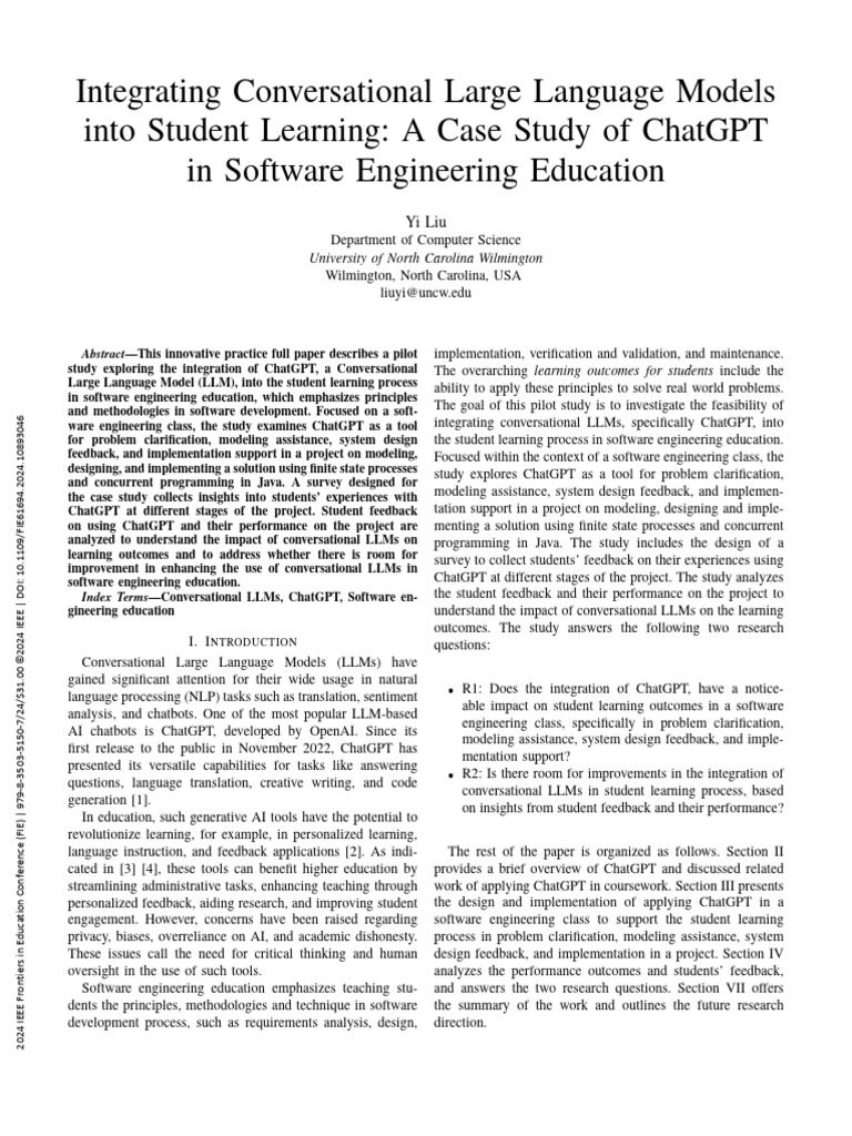 Integrating Conversational Large Language Models Into Student Learning ...