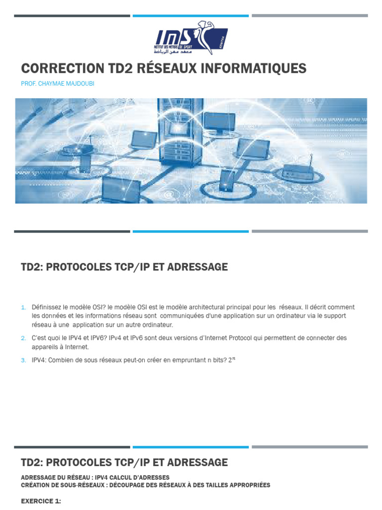 Protocole TCP/IP et adressage IPv4 | PDF | Adresse IP | I Pv6