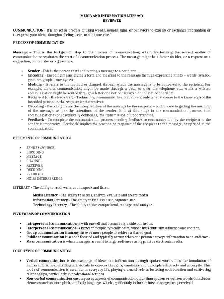 Mil Lecture (3) | PDF | Communication | Human Communication