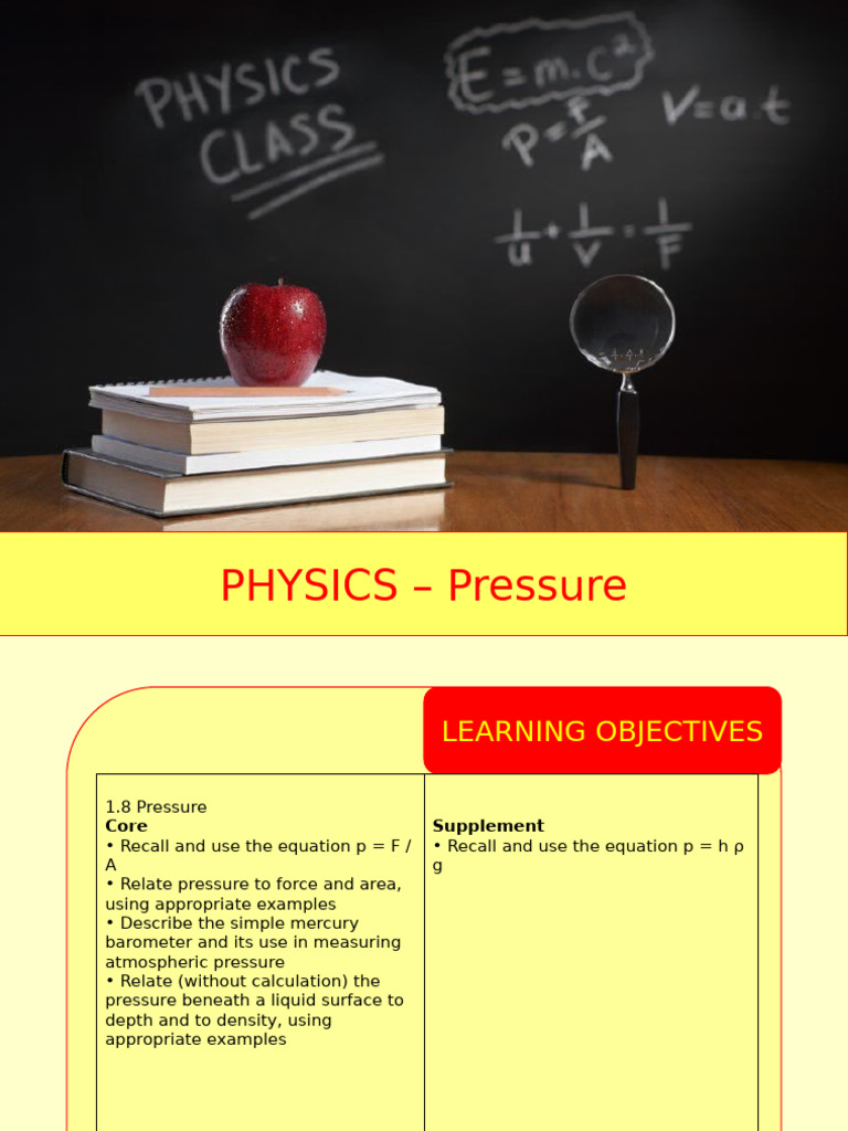 Physics - Pressure new | PDF | Pressure | Atmospheric Pressure