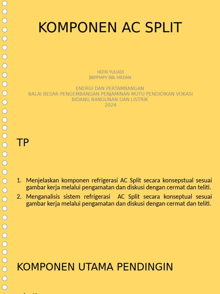 Komponen Utama AC Split dan Fungsinya | PDF