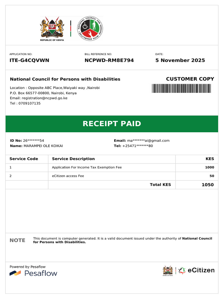 Ite g4cqvwn Receipt | PDF | Payments | Taxes