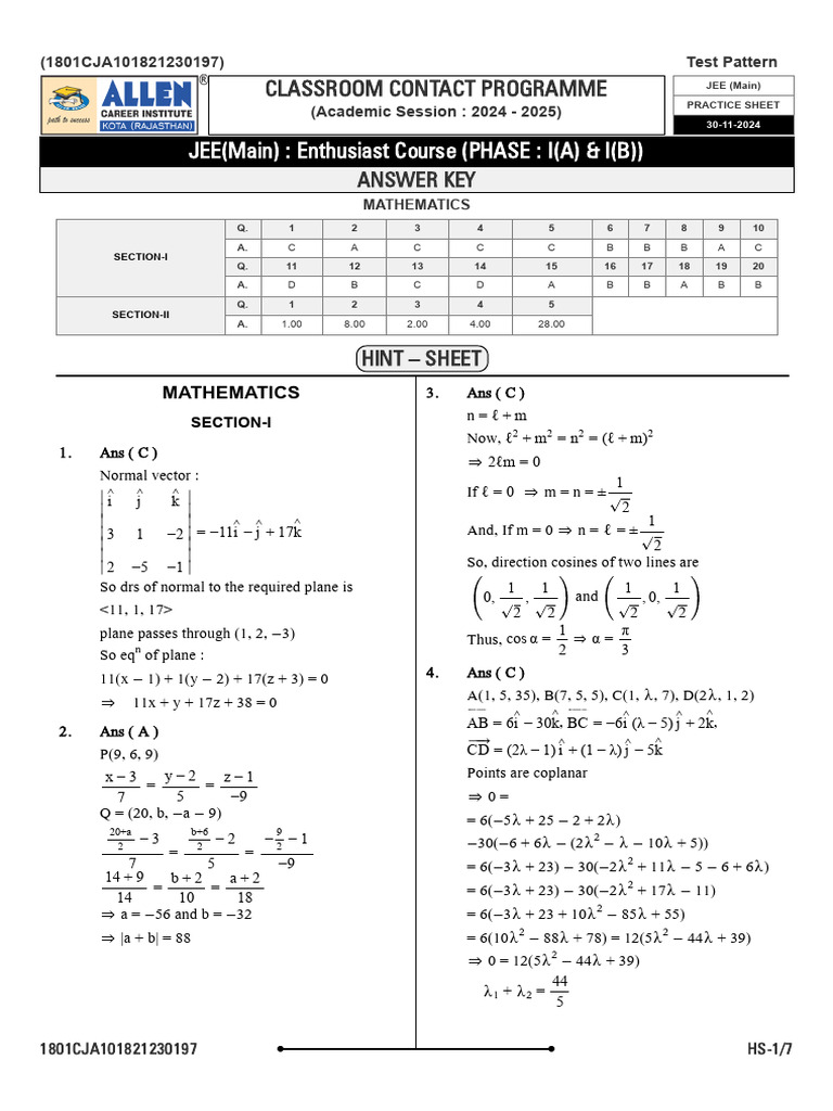 3011 3d-Geometry Final Ans & Hs | PDF | Mathematics