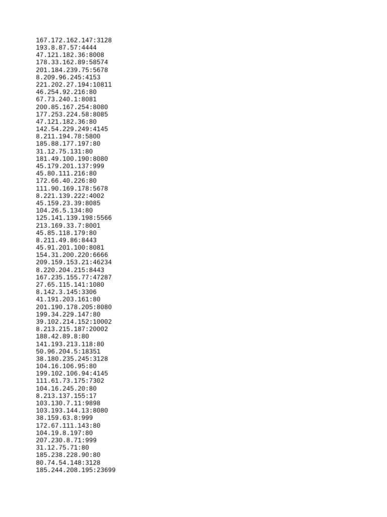 Liste d'adresses IP et ports | PDF