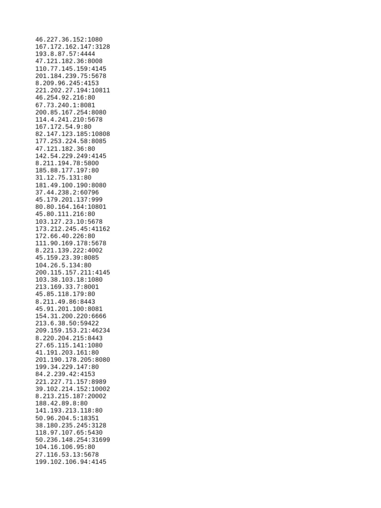 Liste d'adresses IP et ports | PDF