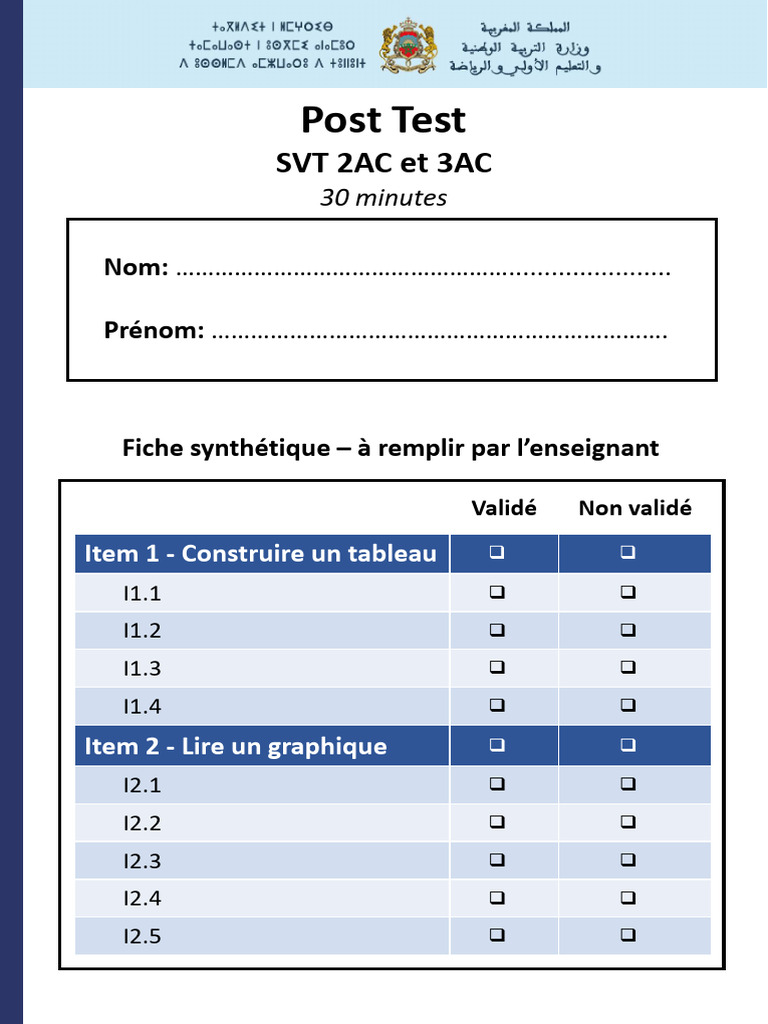 Test de SVT : Analyse de données scientifiques | PDF