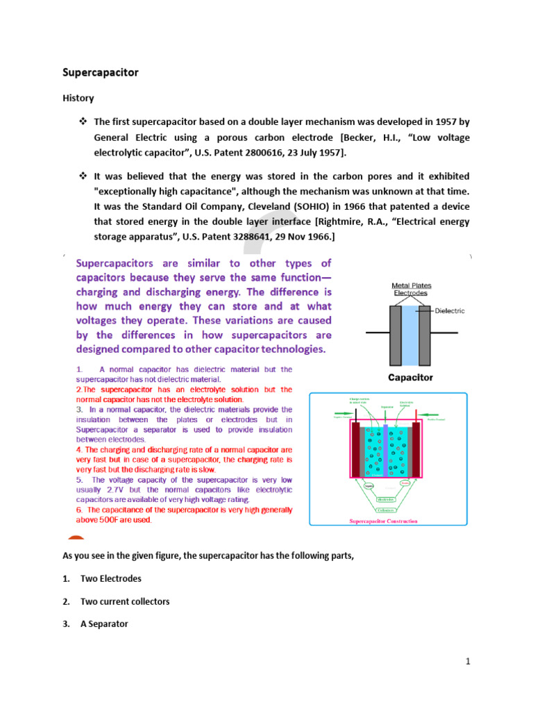Supercapacitor Overview and Applications | PDF | Capacitor | Electrical ...