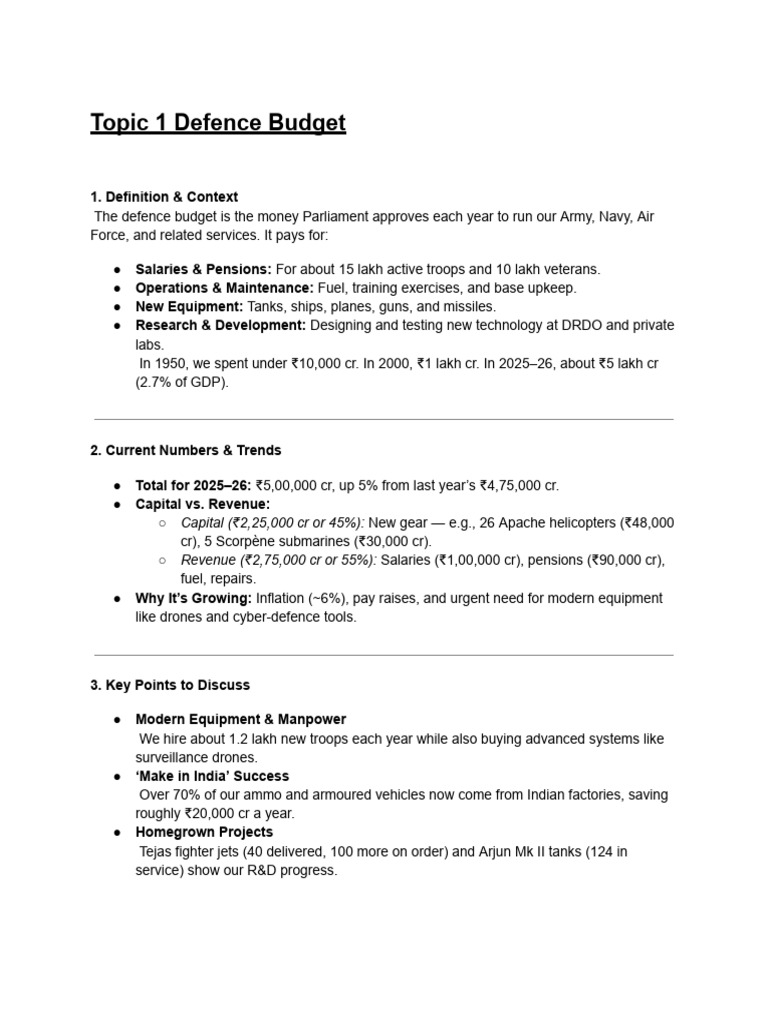 India Defence Budget and FDI Insights | PDF | Economies
