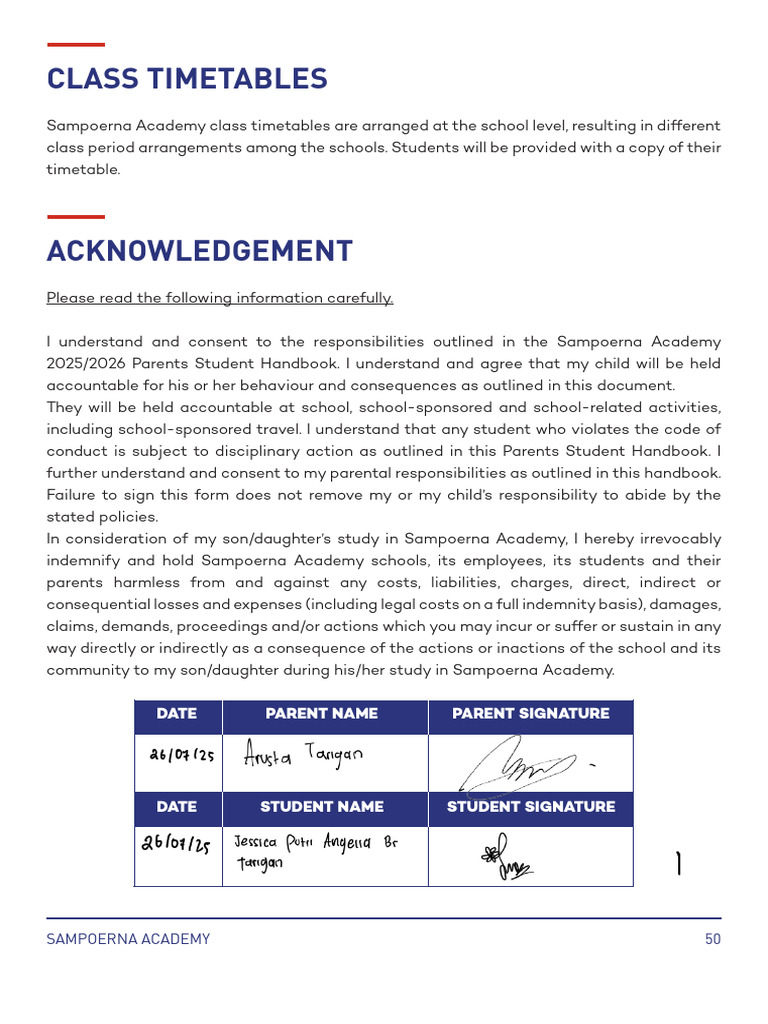 SA Acknowledgment Form AY 25-26 | PDF