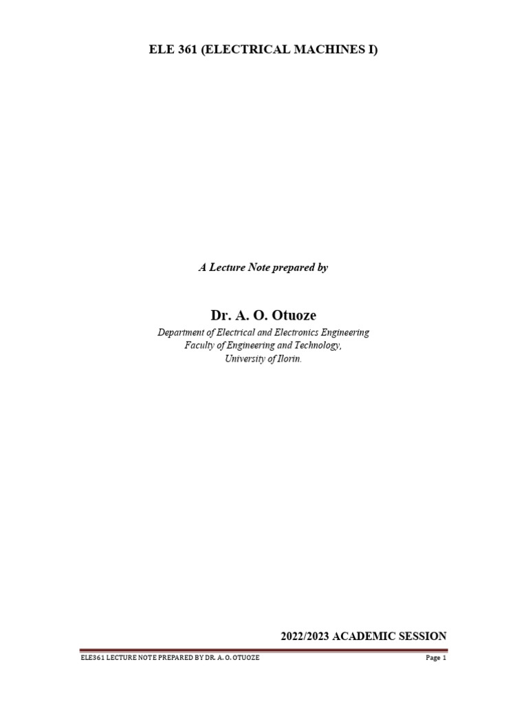 Energy Conversion in Electrical Machines | PDF | Electric Generator | Atoms