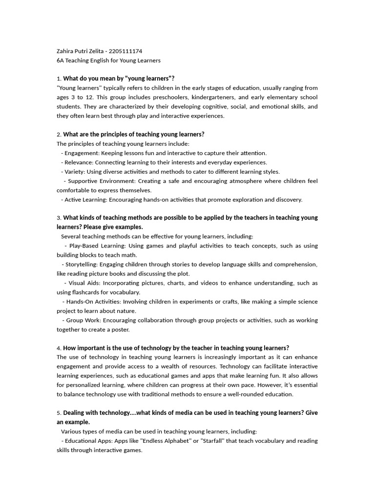 Teaching Strategies for Young Learners | PDF | Learning | Teaching Method