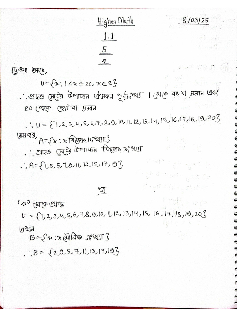 Higher Math Set Function 1.1 (08.03.2025) | PDF