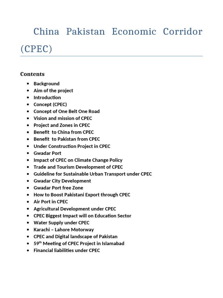 China Pakistan Economic Corridor | PDF | Pakistan | China