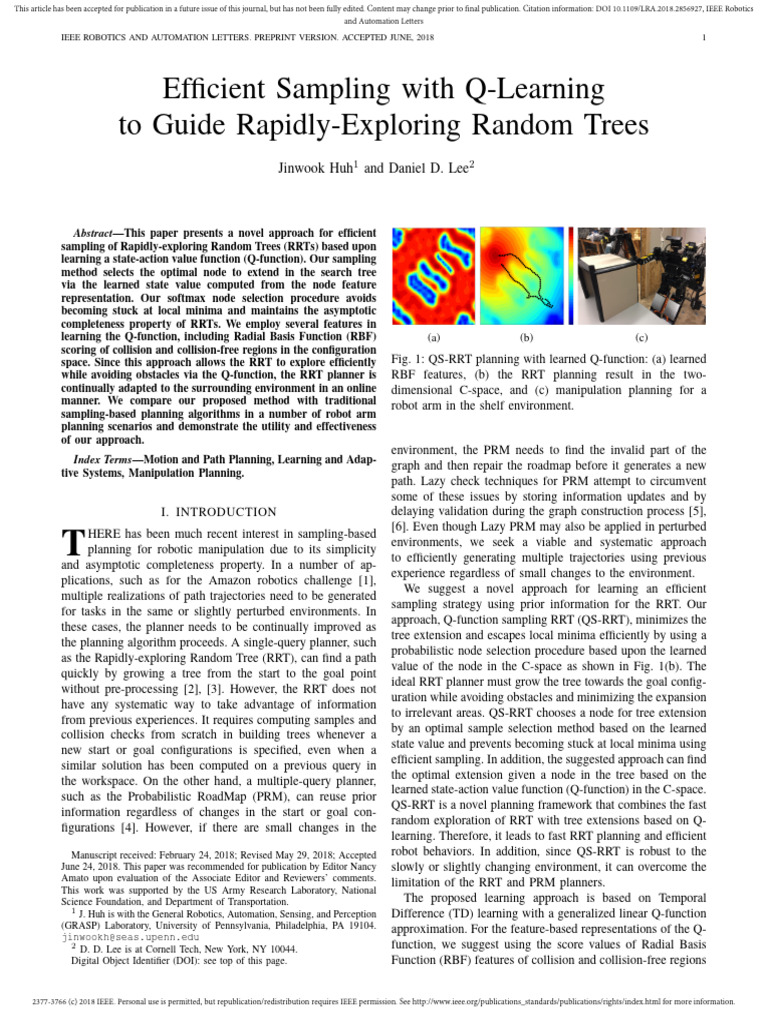 Q-Learning for Efficient RRT Sampling | PDF | Algorithms | Applied ...