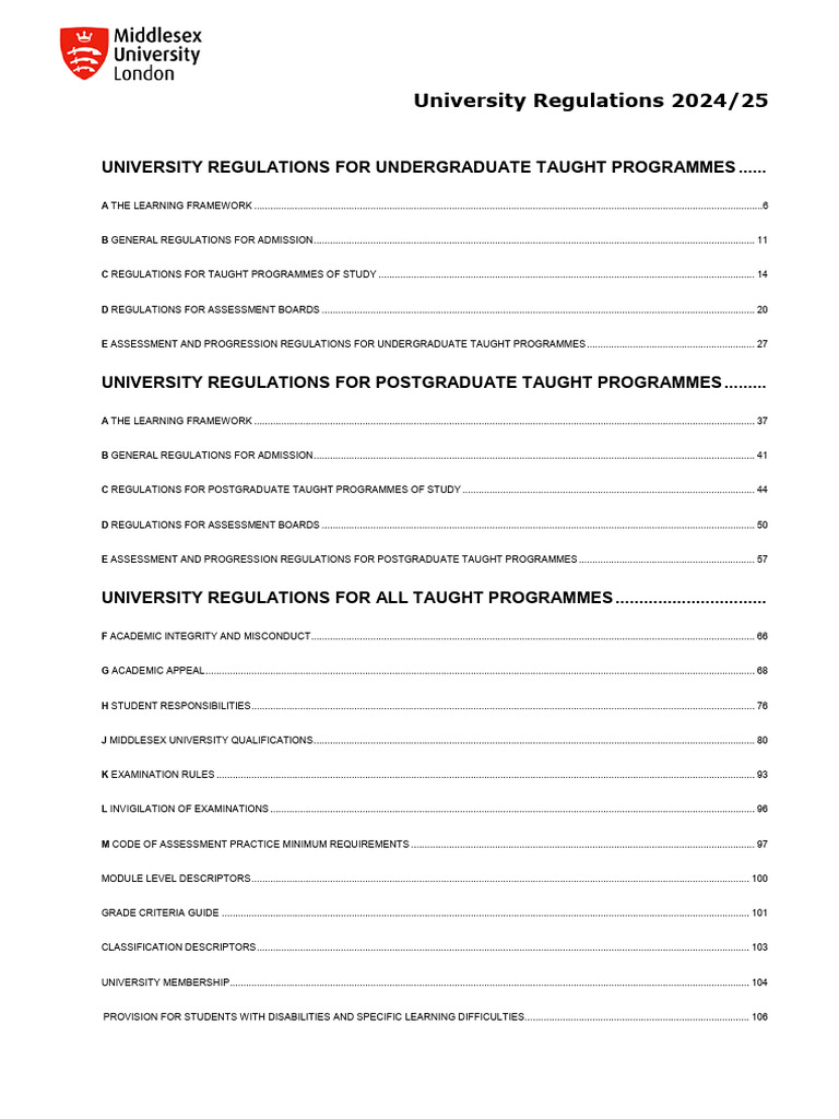University Regulations 2024/25 Overview | PDF | Academic Degree ...