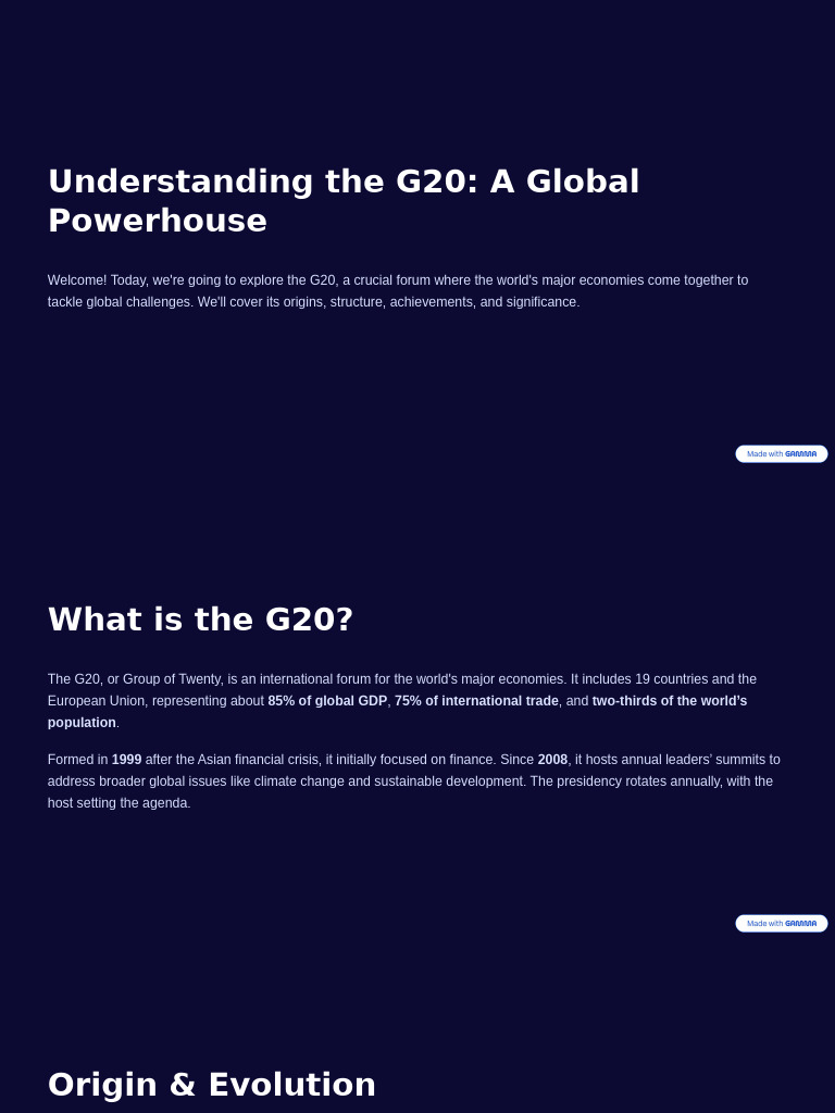 Understanding the G20: Global Economic Forum | PDF | World Economy ...
