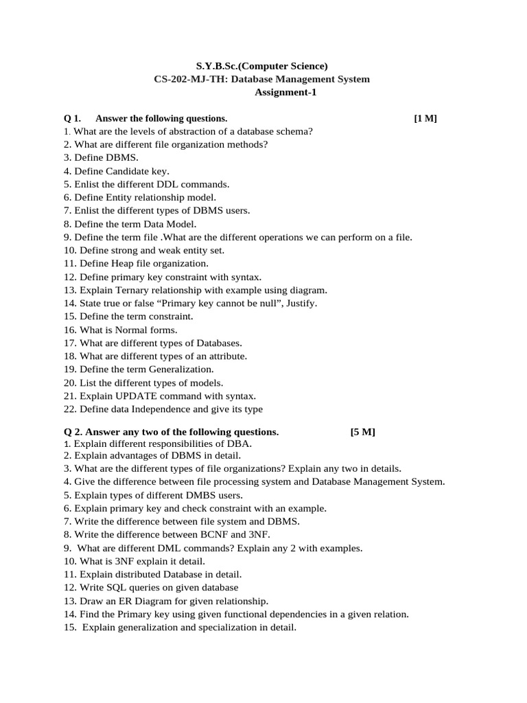 Database Management System Assignment Guide | PDF