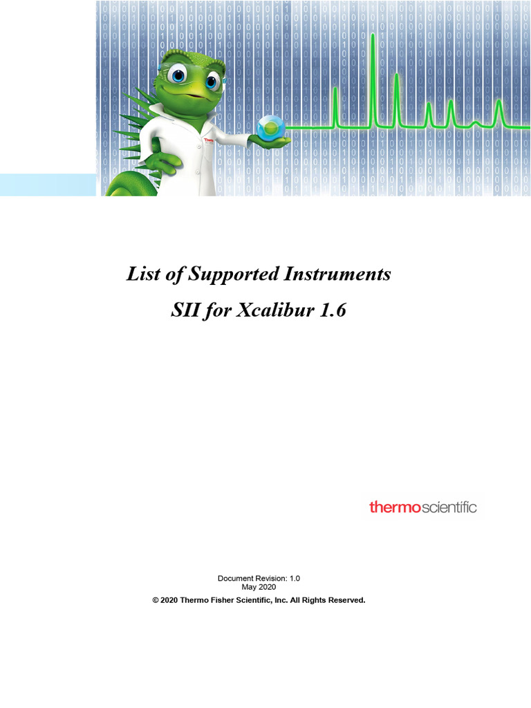 List of Supported Instruments - SII For Xcalibur 1.6 - May 2020 | PDF ...