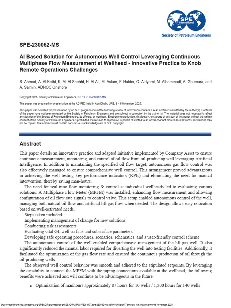AI-Driven Autonomous Well Control Solutions | PDF | Casing (Borehole ...