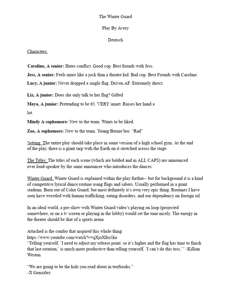 Winter Guard: A High School Drama | PDF