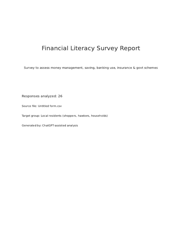 Financial Literacy Survey Insights | PDF | Loans | Banks