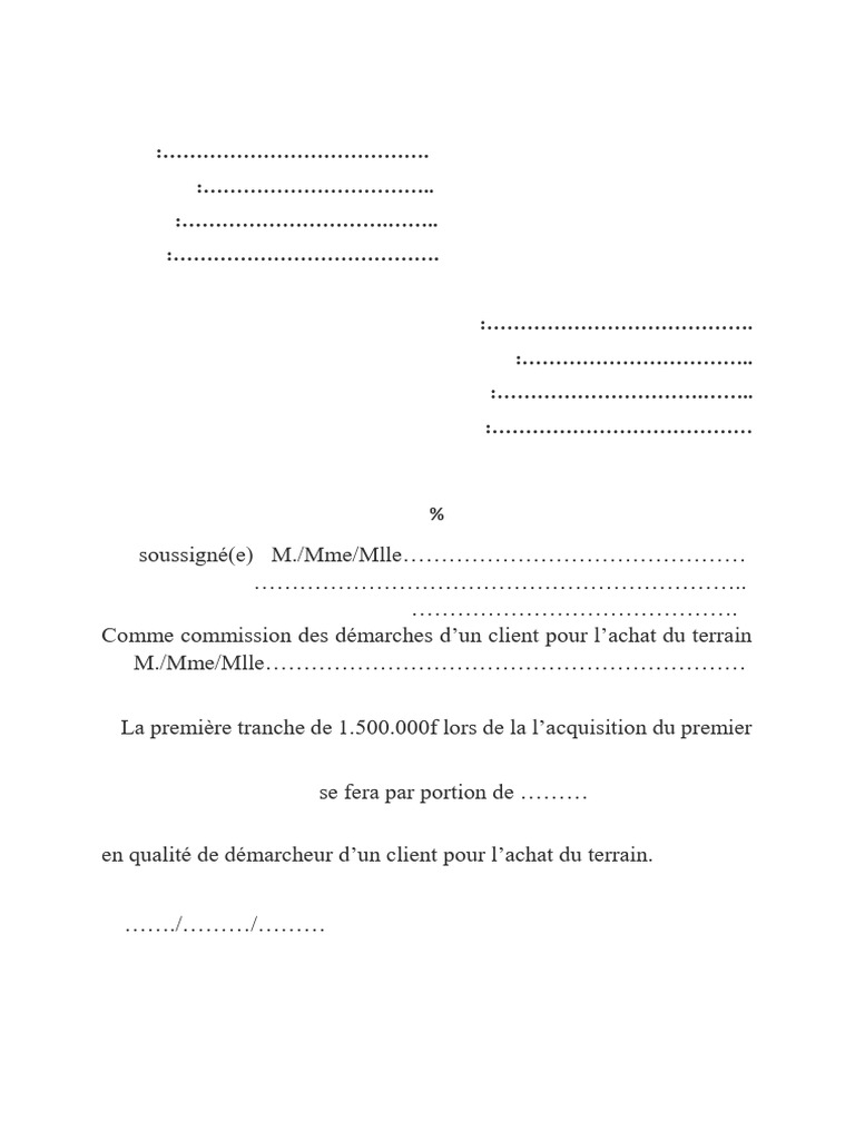Décharge de paiement commission terrain | PDF