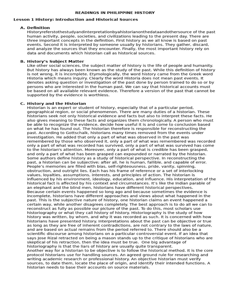 Understanding Philippine History Basics | PDF | Historian | Witness