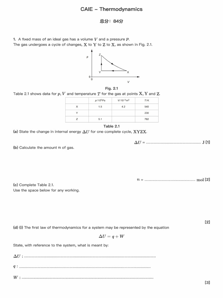 CAIE - 16 Thermodynamics | PDF