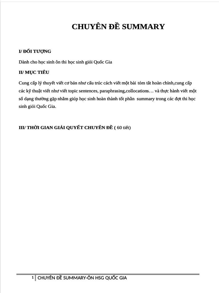 Summary Writing Guide for National Exams | PDF