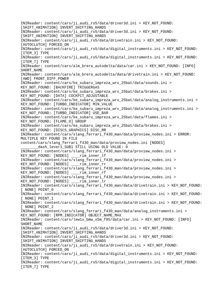 INI File Key Not Found Errors | PDF | Computing