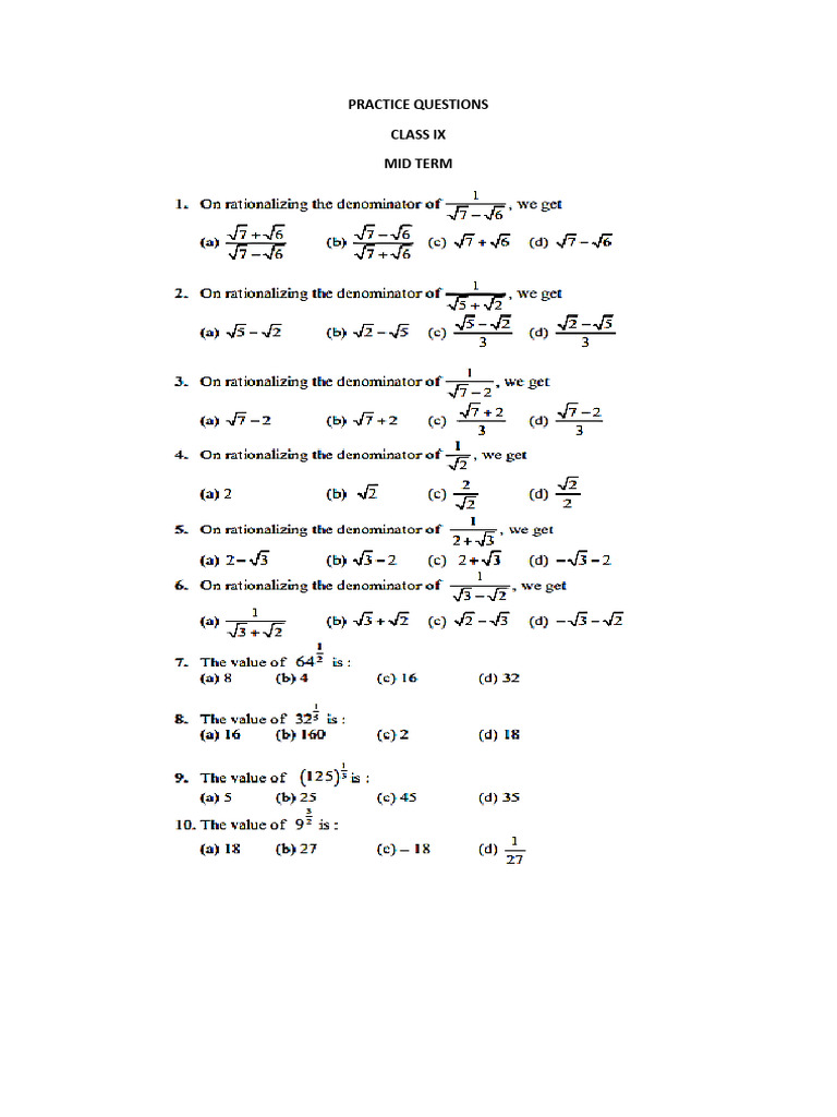20250901015607mid Term Practice Questions | PDF