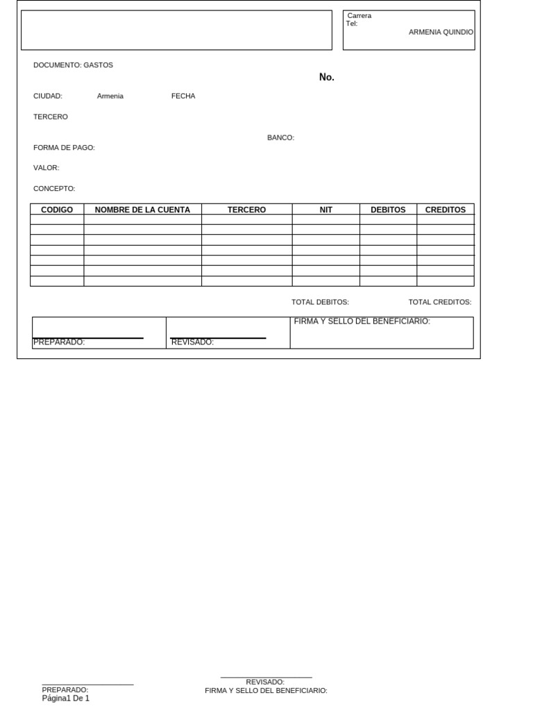 Documento Contable de Gastos | PDF