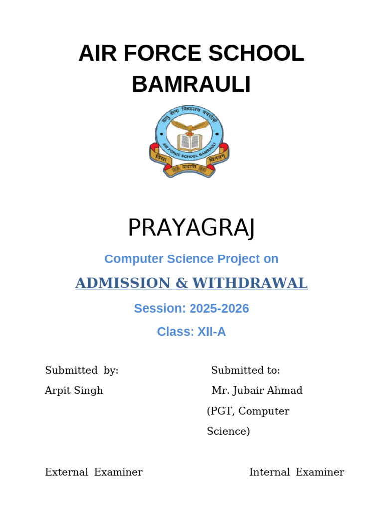Computer Science Project | PDF | Computing