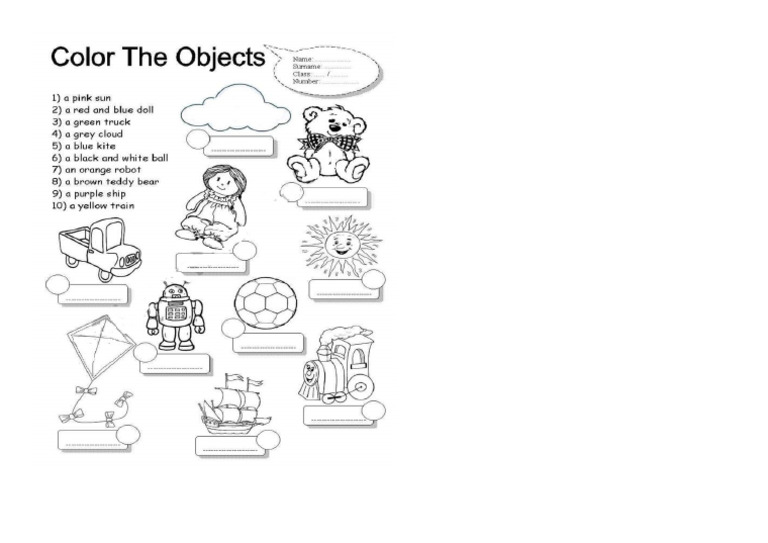Toys Colour Tje Objects | PDF