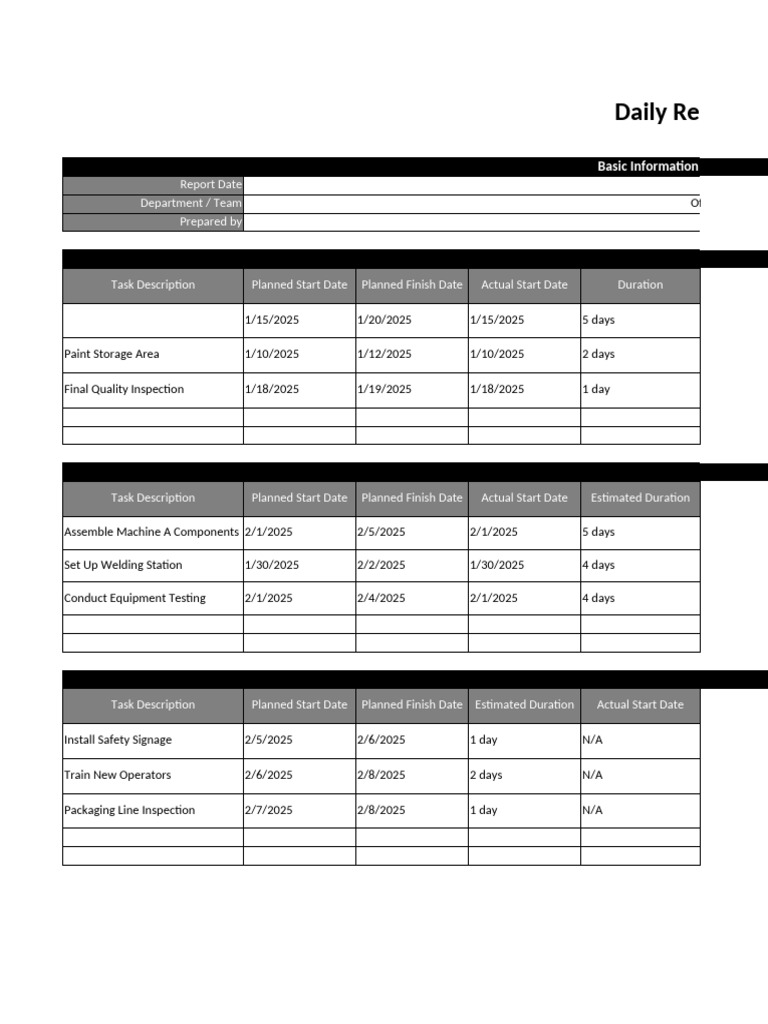 Daily Report Template WLNK-FD | PDF