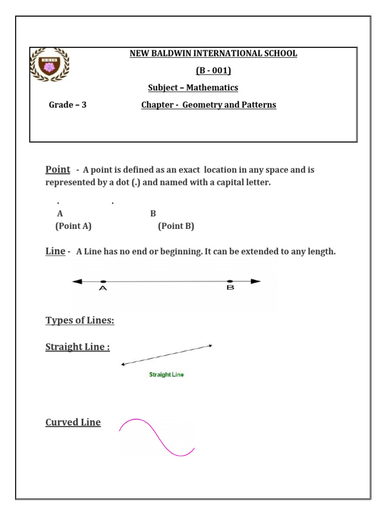 Grade 3 Maths CH - Geometry Notes | PDF | Line (Geometry) | Shape