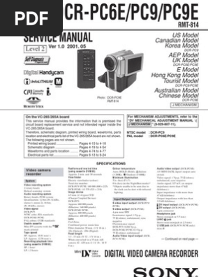 【M2】 Sony Dcrpc9 | PDF | Videotape | Camera