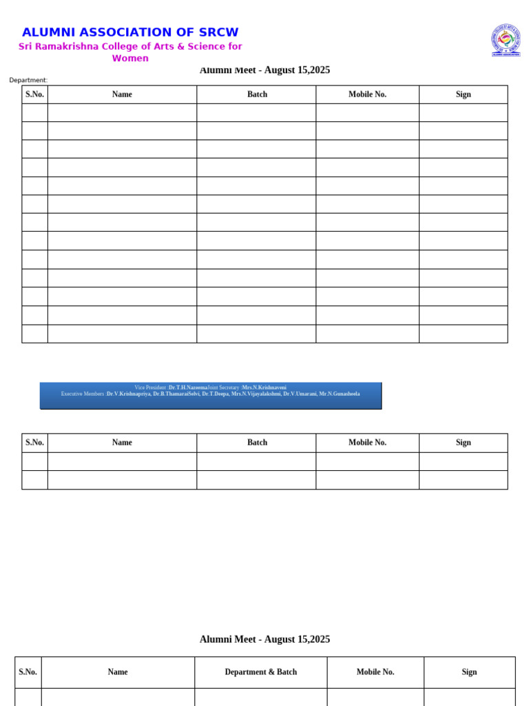 Alumni Association Leadership List | PDF