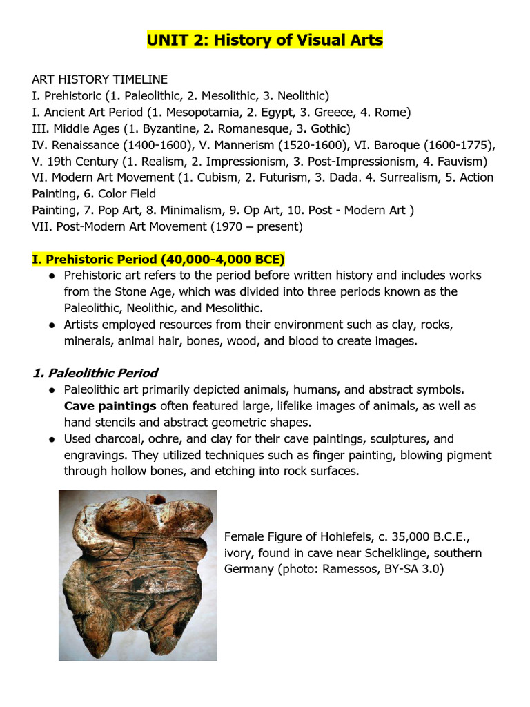 Visual Arts History Timeline Overview | PDF | Mosaic | Gothic Architecture